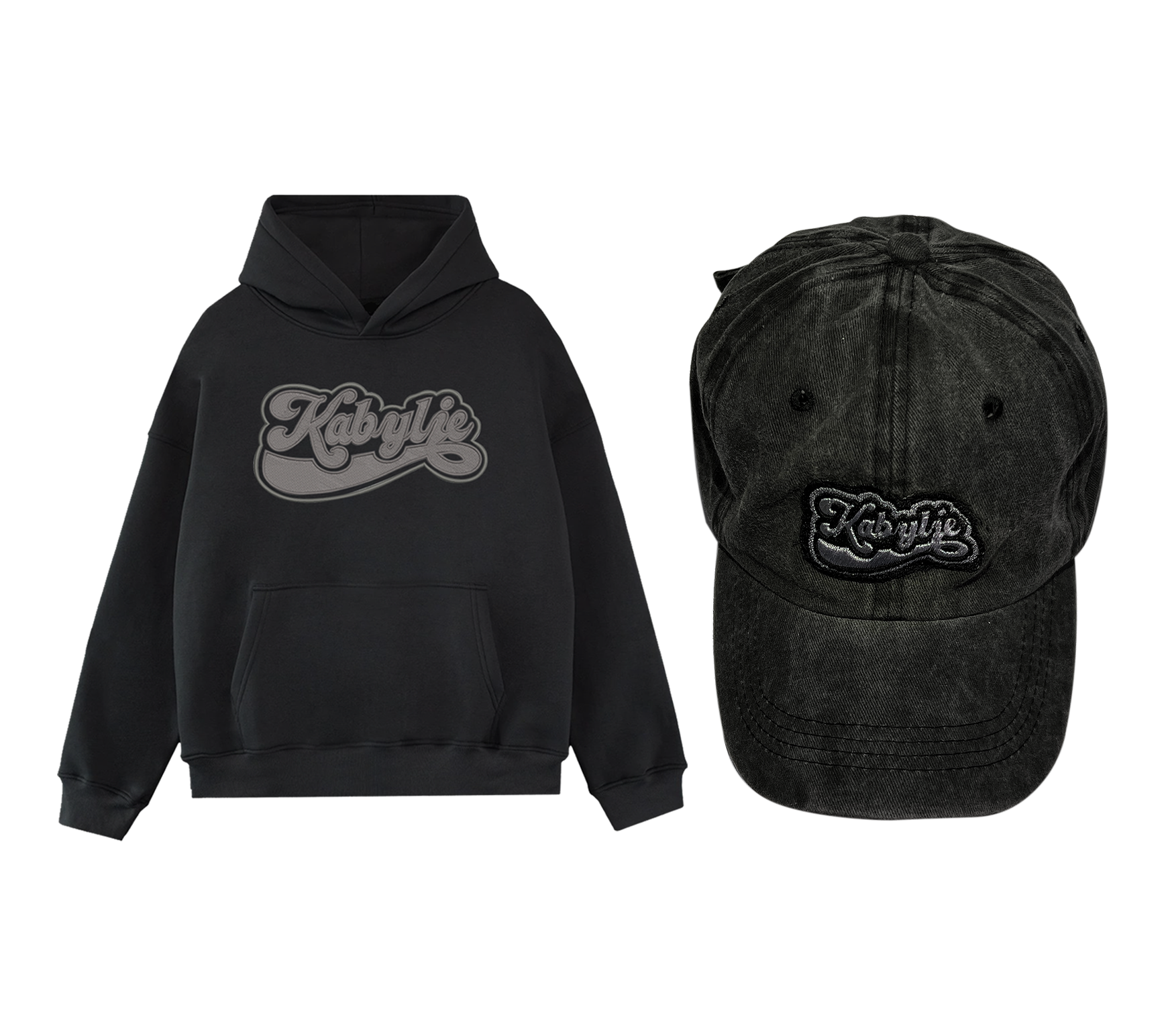 Oversized Black Hoodie Kabylie + Cap Kabylie